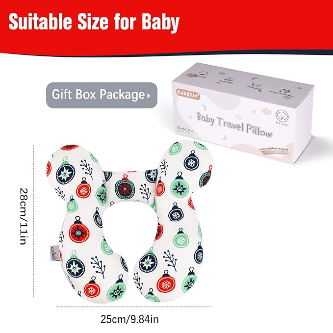 KAKIBLIN Baby Travel Pillow for Head and Neck, Upgraded Head Support Pillow, Baby Neck Pillows for Car Seat,Pushchair,Travel,(Cross)