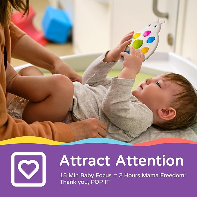 LiKee Fidget Popper Sensory Baby Toys for 10+ Months, Push and Popping Busy Board, Montessori Toys for 1+ Years Old, Airplane Car Travel Toy for Toddlers 1-3 Stress Relief (2 Pieces)