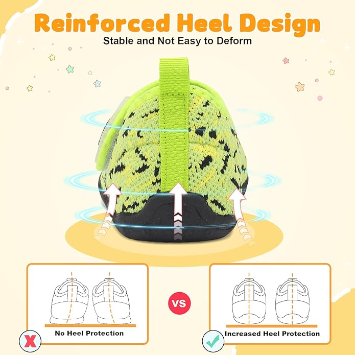 FEETCITY Baby First Walking Shoes Wide Baby Shoes Infant Sneakers Newborn Crib Shoe Barefoot Lightweight Slip On Shoe