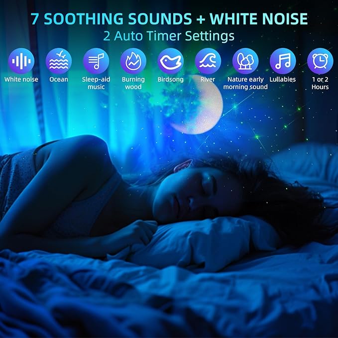 Astronaut Galaxy Projector Starry Projector, Bluetooth Music- White Noise for Sleep-Star Moon Nebula Night Light for Bedroom,360° Adjustable Galaxy with Remote,Timer,Star Light Projector