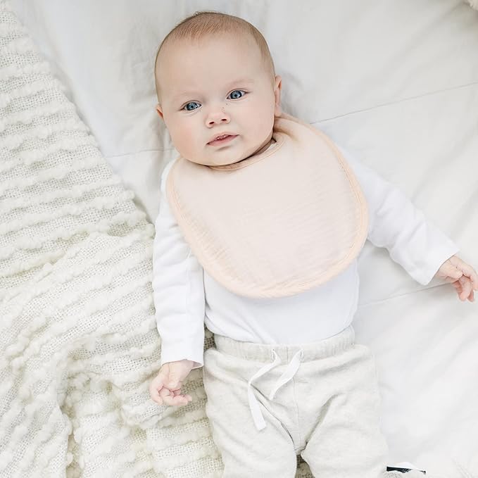 Konssy Muslin Baby Bibs 8 Pack Baby Bandana Drool Bibs Cotton for Unisex Boys and Girls, Soft Absorbent Set for Teething and Drooling