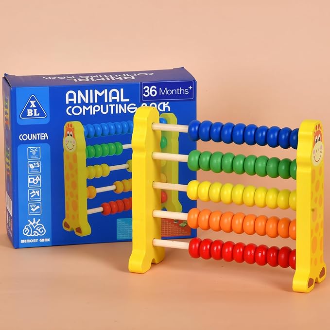 WNWLwooden Abacus Frame Learning Tool Growth Toy Beads Educational Counting Toy Abacus Math Thinking Abacus Counting Toy,for Preschool Learning, Learning Mathematics Abacus (Yellow Abacus)