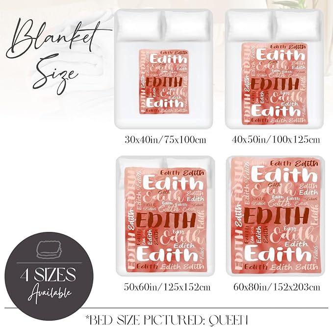 Personalized Custom Baby Blanket with Name for Girls Boys Kids Customized Flannel Blanket for Bed Nursery Room Baby Stroller