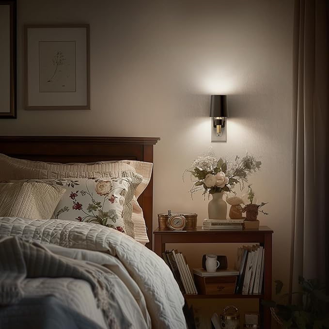 Night Light, Dimmable Night Lights Plug into Wall, Dusk to Dawn Sensor, Daylight White 5000K, 0-100LM, Plug in NightLight, Vintage Night Light Compact for Hallway Bedroom Stairway