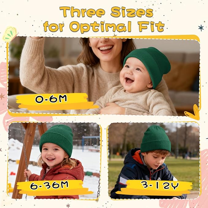 ZOORON Toddler Beanie Baby Kids Beanies Warm Winter Hat Knit Skull Cap for Boys & Girls Soft Children Infant Hat