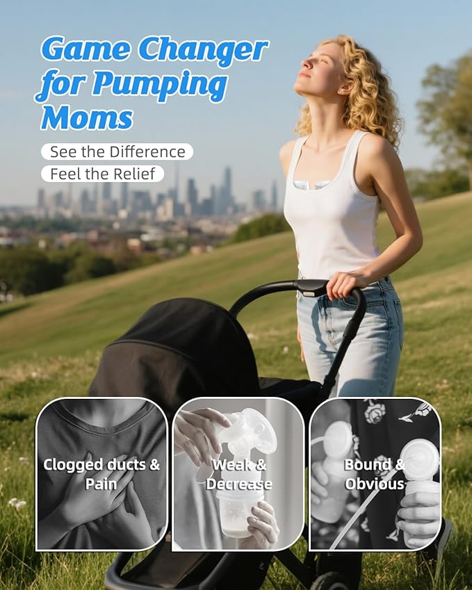 ANWIKE Hands Free Breast Pump Ultra-Light 230g, Wearable Breastfeeding Pump Portable for Travel and Work, Low Noise, Ergonomic 135° Flange, 9 Levels 4 Modes with 19/21mm Flange Inserts (White 2 Pack)