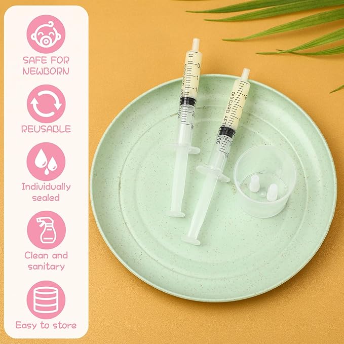 Trelaco Colostrum Collector Kit Include Sterile Sealed Breast Milk Syringes with Caps No Needle Colostrum Syringes Stickers 1 Measuring Cup Harvesting Collection for Breastmilk(50 Sets,3 Ml,1 ml)