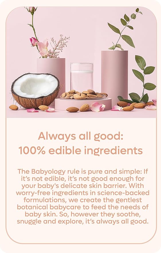 Babyology Organic Baby Lotion - 100% Edible Ingredients - The Safest All Natural Baby Moisturizer for Newborn Dry and Sensitive Skin - Non toxic - Eczema (Varying Packs)