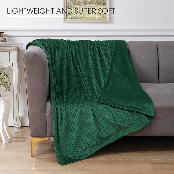 david's kids Micro Fleece Minky Baby Throw Blanket for Boys Girls with Double Layer and Soothing Raised Dots, 50x60 Inches Breathable and Soft Lightweight Receiving Blanket for Newborns, Emerald Green