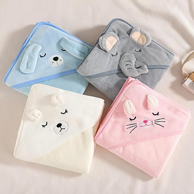 Baby Hooded Towels,31 x 31 in Baby Washcloths, Infant Super Soft Baby Bath Towels with Hood for Toddlers1-3,Highly Absorbent Viscose Hooded Towel for Boys, Girls, Newborn Essentials