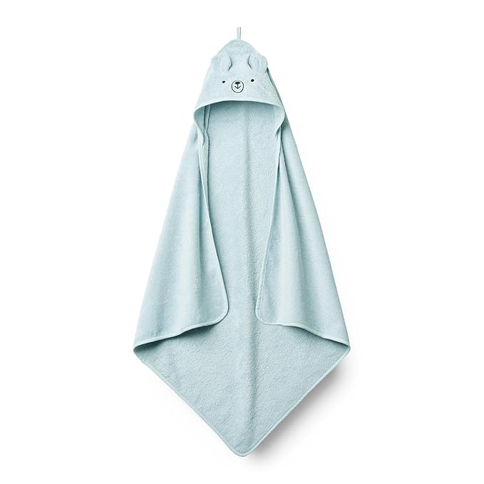 Baby Hooded Towel – Organic Cotton Baby Bath Towels – Baby Towels, Baby Bath Towels for Baby Boy, 32" x 32" Super-Soft and Absorbent Baby Towels for Newborn(Bear - Baby Blue)