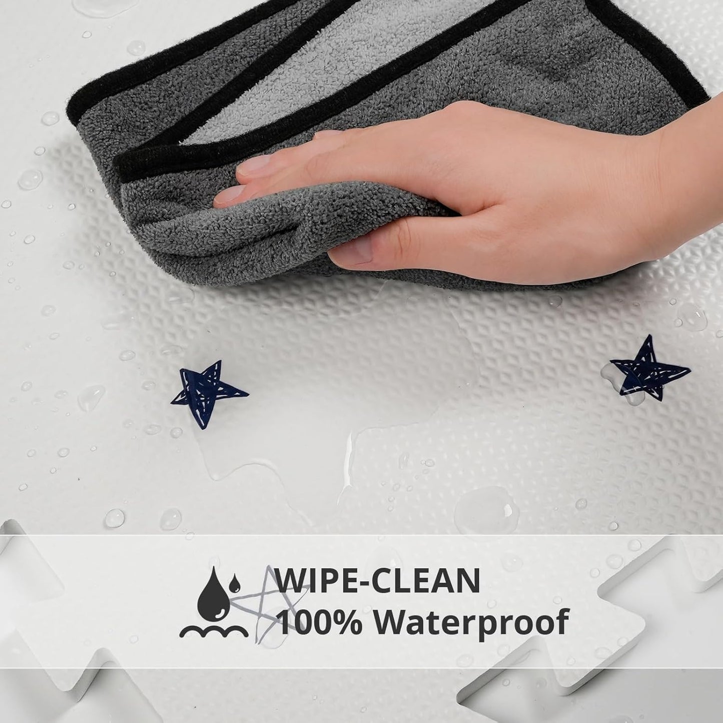 Baby Foam Play Mat, PIGLOG 72x48 Baby Crawling Mat, Floor Mats for Kids for Infants with Interlocking Floor Tiles, Toddler Playmats for Indoor and Outdoor, Easy to Clean Playroom Mats, Star