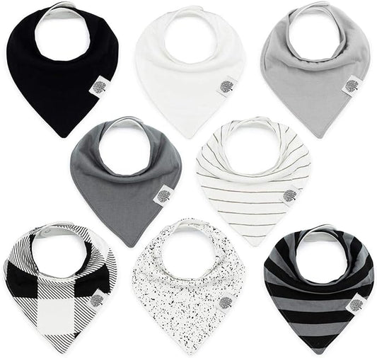 Parker Baby Bandana Drool Bibs 8 Pack Baby Bibs for Boys, Girls, Unisex - Soft & Stylish Teething Bibs for Babies