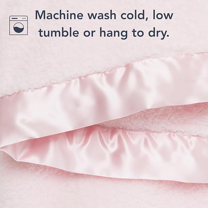 Little Giraffe Baby Blanket - Chenille Soft Blanket with Satin Trim - Baby Stroller Blanket - Newborn Baby Essentials & Gifts - 29" x 35" - Pink