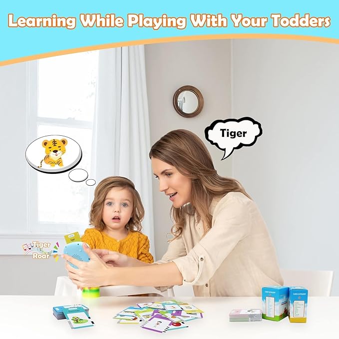 MAYAPHILOS Italian and English Talking Flash Cards, Pocket Speech for Learn Italian, Italian Language Learning Audible Talking Flashcards Toddlers' Sensory Preschool Educational Birthday Gifts