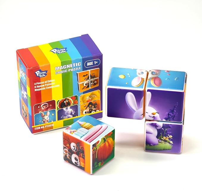 Magnetic Blocks for Toddlers Aged 1-3, Large Building Cubic Puzzle Game in Holiday Theme: Christmas, Easter, Birthday, Thanksgiving, Halloween, Valentine's Day