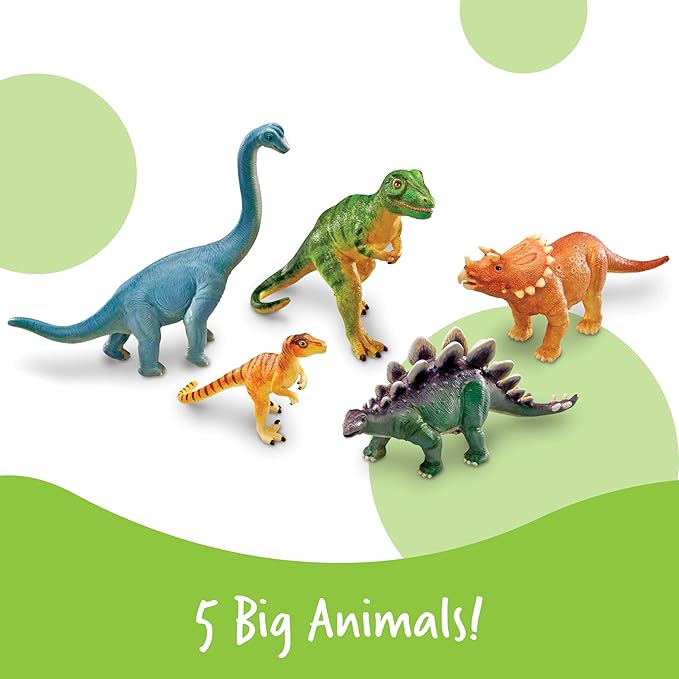 Learning Resources Jumbo Dinosaurs - Toddler Outdoor Toys, Animal Figurines, Montessori, Fine Motor Skills, Imaginative Play, Gits for Boys and Girls, Preschool Counting, Triceratops