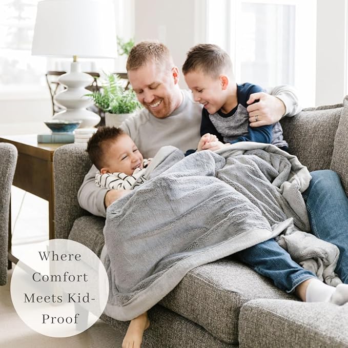 SARANONI Luxury Lush Kids Blanket | Ultra-Soft & Cozy Plush Comfy Blankets for Kids & Teens | Gray - 40” x 60”
