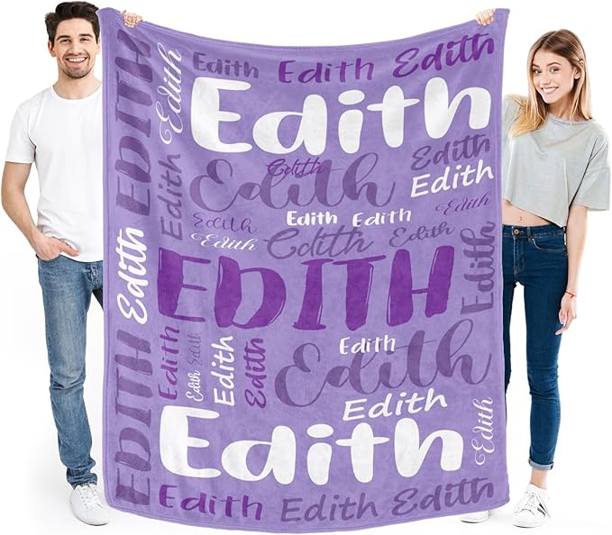 Personalized Custom Baby Blanket with Name for Girls Boys Kids Customized Flannel Blanket for Bed Nursery Room Baby Stroller