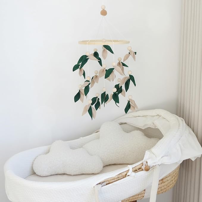 Green Leaf Crib Mobile, Forest Crib Mobile for Boys & Girls, Forest Baby Mobile for Crib, Woodland Mobile for Crib