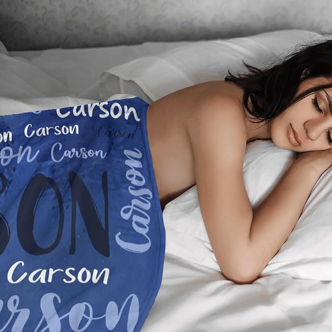 Personalized Custom Baby Blanket with Name for Girls Boys Kids Customized Flannel Blanket for Bed Nursery Room Baby Stroller