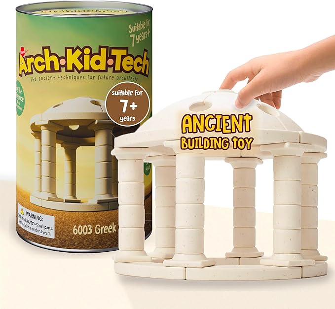 Taksa Toys Ancient Greek Dome Stem Toys Educational Stackable Building Blocks, for Kids Ages 7 8 9 10+ Years Old, Indoor Premium Architectural Kit Construction Games, Montessori Children Toys 54 Pcs