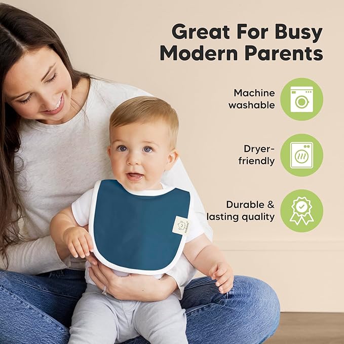 8-Pack Organic Baby Bibs for Boys, Girls - Soft Cotton Drooling and Teething Bibs for Baby Girl & Boy, Extra Absorbent, Easy to Clean & Put On for Toddler, Newborn, Infant 0-24 Months (Crossroads)