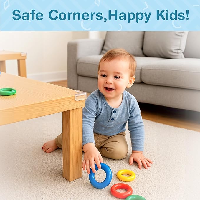 Corner Protector for Baby, Pack of 15 Clear & Transparent Edge Guards for Baby Proofing, Safety Furniture Corner Protectors for Furniture to Prevent Injuries (L Shaped)