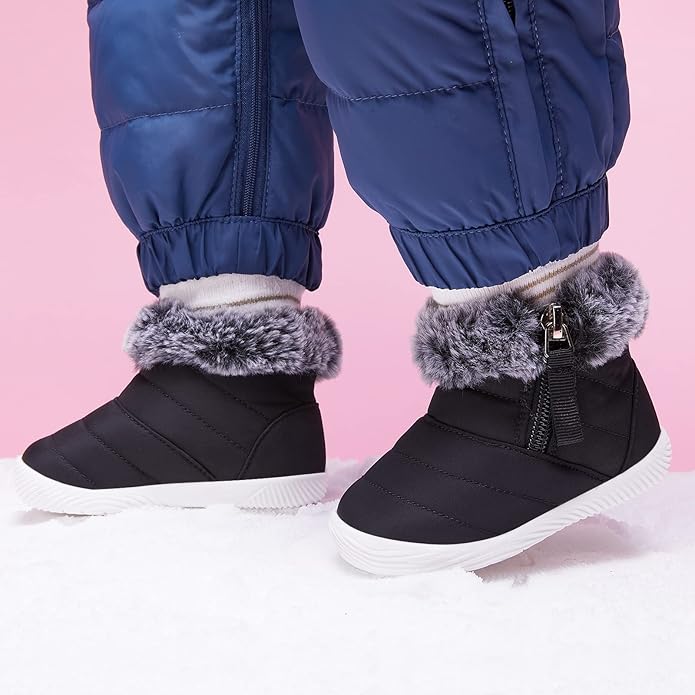 BMCiTYBM Baby Boy Girl Snow Boots Waterproof Winter Warm Booties Nonslip Lightweight Outdoor Shoes for First Walkers 6 9 12 18 24 Months(Infant/Toddler)