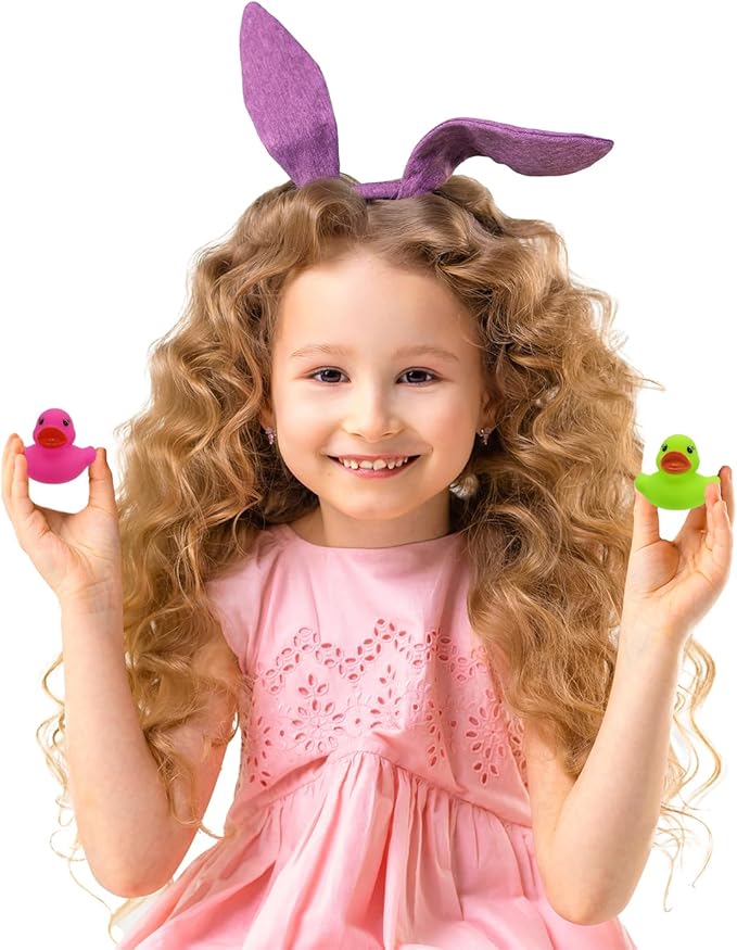 The Dreidel Company Classic Rubber Duck Toy Duckies for Kids, Six Solid Colors, Bath Birthday Gifts Baby Showers Classroom Summer Beach and Pool Activity, 2" (50-Pack)