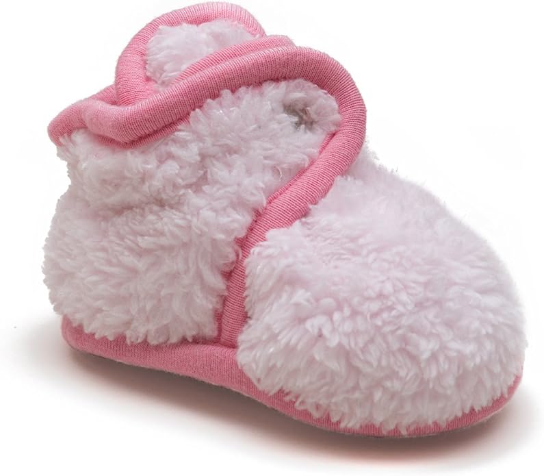 Warm Baby Booties Cozy Baby Slippers Stay on with Non Slid Sole with grippers for Newborns and Infants