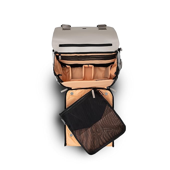 PAPERCLIP Diaper Bag Backpack with Patented Changing Station - Unisex Baby Bag for Travel - Large Eco-Friendly Diaper Bags for Mom and Dad (Mushroom)