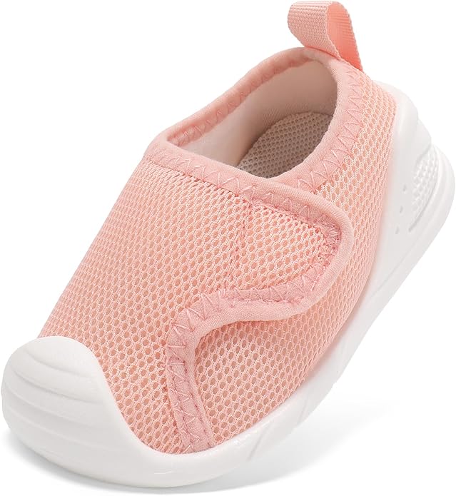 Baby Boys Girls First Walking Shoes Wide Toe Box Infant Sneakers Lightweight Breathable Slip On Barefoot Shoes