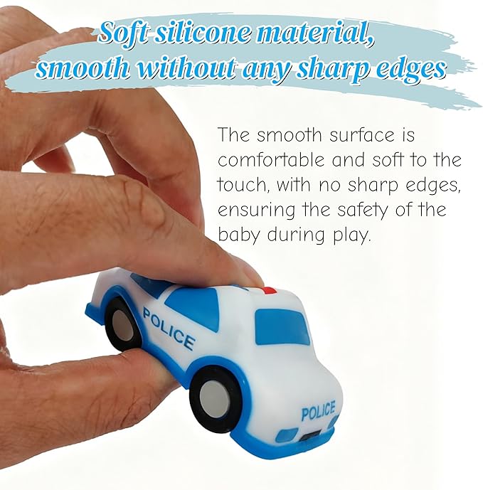 Silicone Bath Toys with No Holes |6pcs Mold Free Baby Bath Toys for Kids1-3 |Baby Bath Cars Set |Sealed Design Prevents Water Trapping |Soft, Squeezable & Floating Bathtub Toys For 2-4 Toddlers (cars)