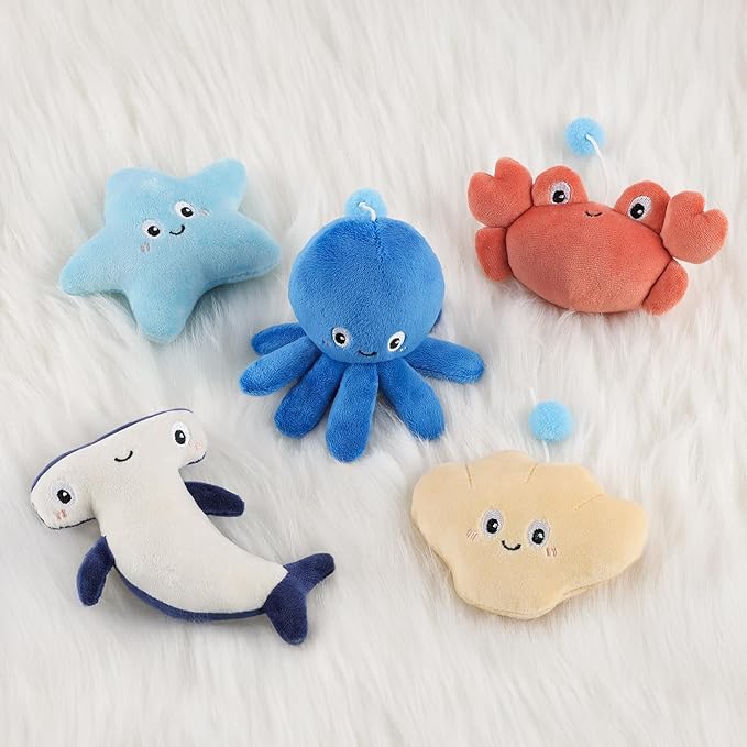 Ocean Crib Mobile for Boys & Girls – Sea Animals Baby Mobile for Crib with Upgraded 3-Mode Music Box, Blue Nursery Mobiles, Fits Standard Cribs