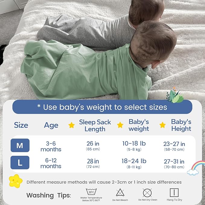 ZIGJOY Shark-Fin Transition Swaddle - 1.0 Tog Baby Sleep Sack Soft Cotton Transitional Swaddle Baby Wearable Blanket