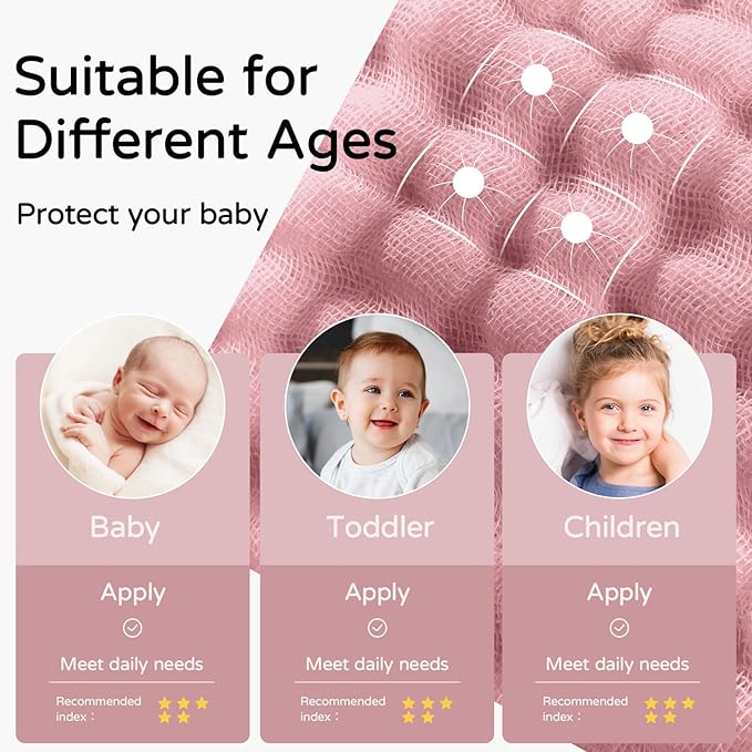 Yoofoss Hooded Baby Towels for Newborn 2 Pack 100% Muslin Organic Cotton Baby Bath Towel with Hood for Babies, Infant, Toddler and Kids, 32x32Inch, Soft and Absorbent Newborn Essential,Pink&Wh Leaf