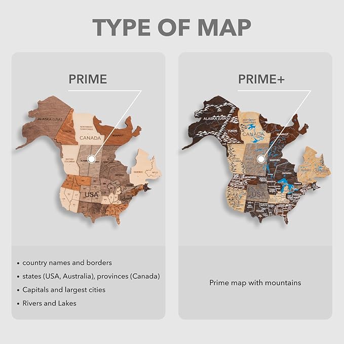 Enjoy The Wood 3D Wood World Map LED 3.0 Wall Art Modern Home Decor Gifts LED Lighting Wall Decor Housewarming Gift (Multicolor)