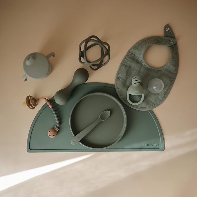 mushie 100% Silicone Baby Pacifier Clip BPA Free | Eva (Dried Thyme)