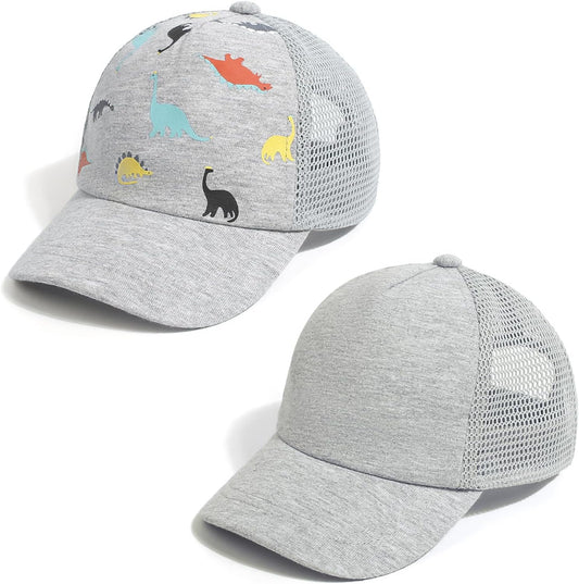 Duoyeree Toddler Baseball Cap Baby Cap Sun hat Print Dinosaur Pattern and Solid Color hat Kids boy Girl Age 0-8t