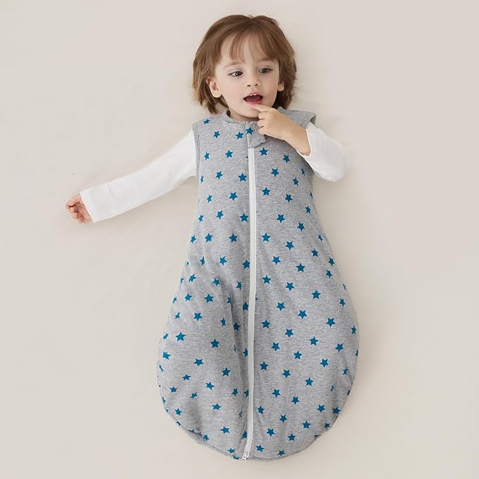 Duomiaomiao 2.5 TOG Baby Sleep Sack 100% Cotton Winter Baby Wearable Blanket, Warm Quilted Comfy Toddler Sleeping Sack