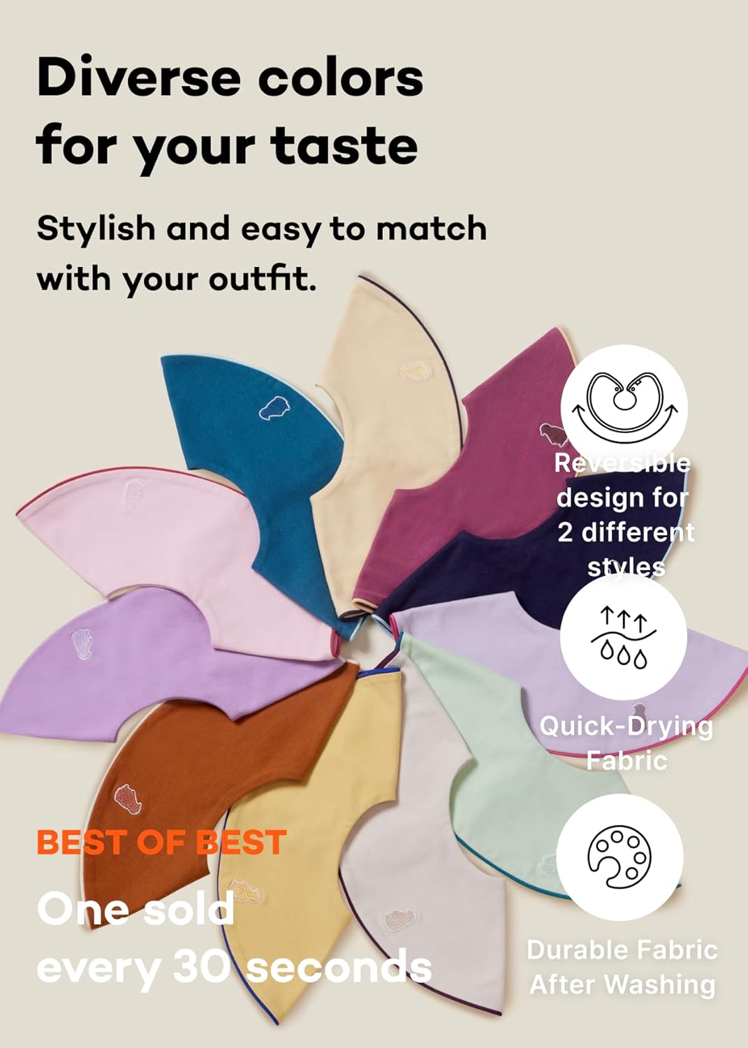 Konny Baby Bibs 5-Pack, 360 ° Rotate, Soft and Absorbent Bandana Drooling for Boys Girls baby Essentials