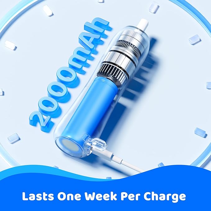 Electric Bottle Brush Cleaner, IPX7 Waterproof Baby Bottle Brush with Replaceable Nipple Cleaning Kit & Extender Rod, 2 Speed Modes, 360° Auto Cleaning, 2000mAh Battery, Rechargeable, Blue