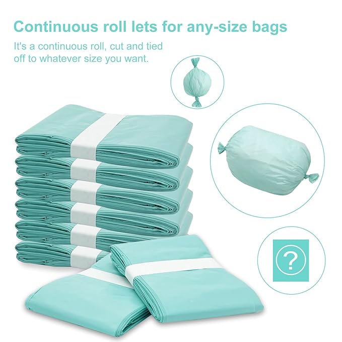 Diaper Pail Liner Refills Bags Compatible with Janibell Akord 330 Series Adult Diaper System, Green, Lightly Scented, 8 Count