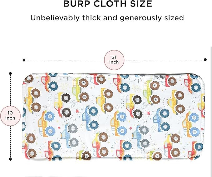 5-Pack Organic Cotton Burp Cloths – Large, Ultra-Soft 3-Layer Towels for Burping, Shoulder & Hand Use, Highly Absorbent
