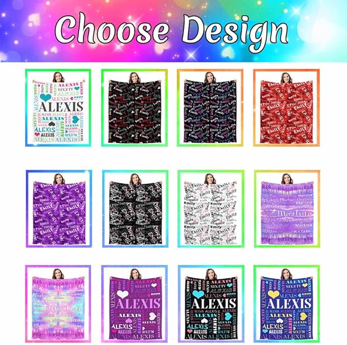 Personalized Baby Blanket with Name for Boys Girls Kids, Custom Name Blanket for Son Daughter, Navy Blue Flannel Blankets Gifts for Teen Shower Toddlers Christmas Birthday