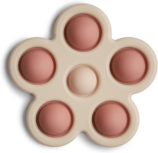 mushie Flower Press Toy (Rose/Blush/Shifting Sand)