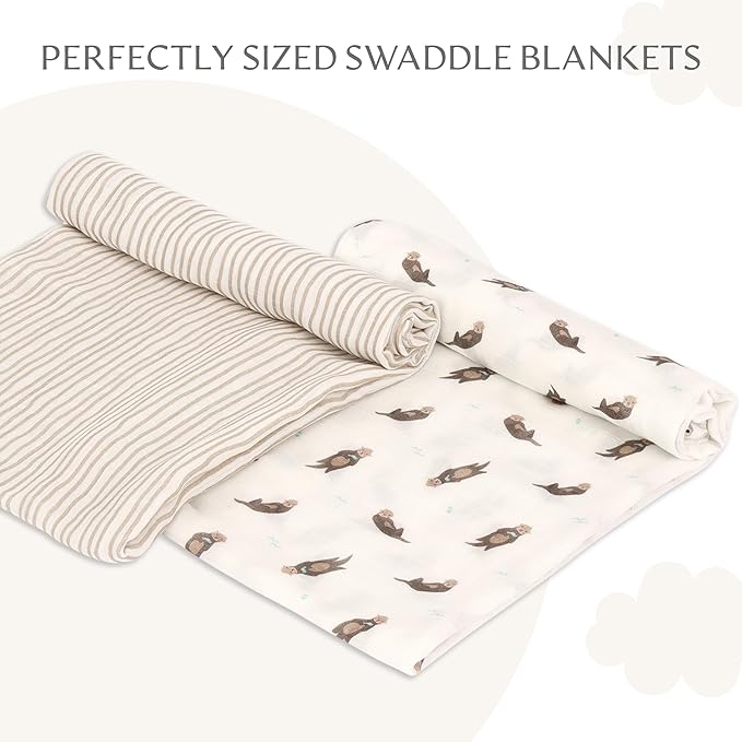 Muslin Baby Swaddle - Breathable Receiving Blankets for Newborn Baby, 70% Viscose derived from Bamboo, 30% Spandex, Imported