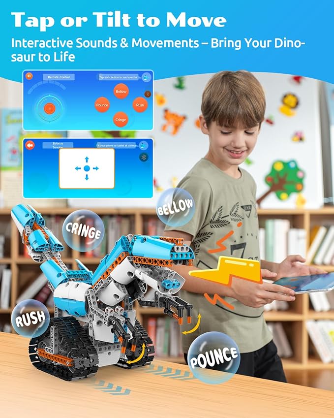 WhalesBot E7 Pro Coding & Remote Control Robot Kit for Kids 8+, Scratch & Modular Programming, Educational Engineering Science Toy Set with Smart Controller/Sensors/Motors for Kids Ages 8-12, 12-16