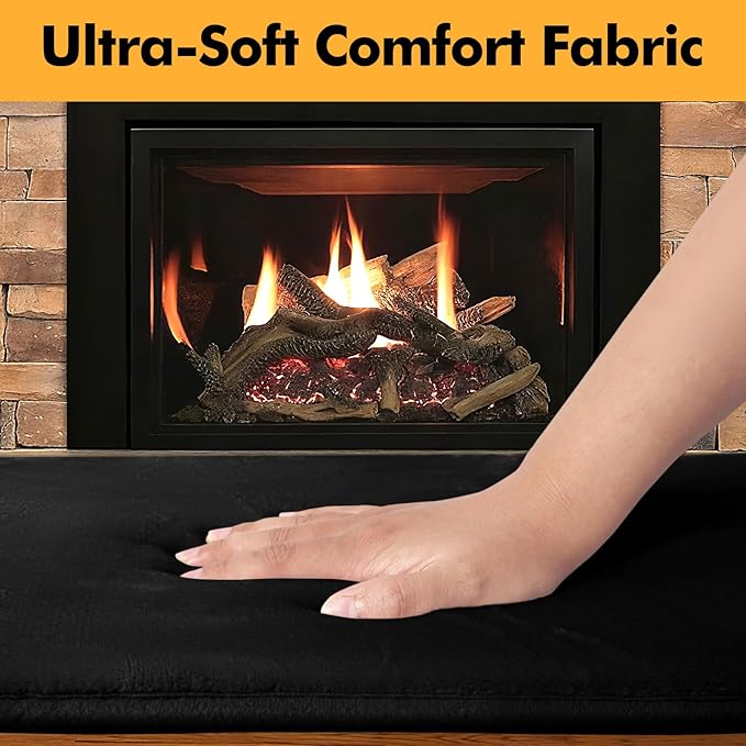 Thick Memory Foam Fireplace Baby Proofing, 71x15 in Soft Hearth Cover Baby Proof, Hearth Cushion Fireplace Protectors for Children Proofing, Edge Protector, Black